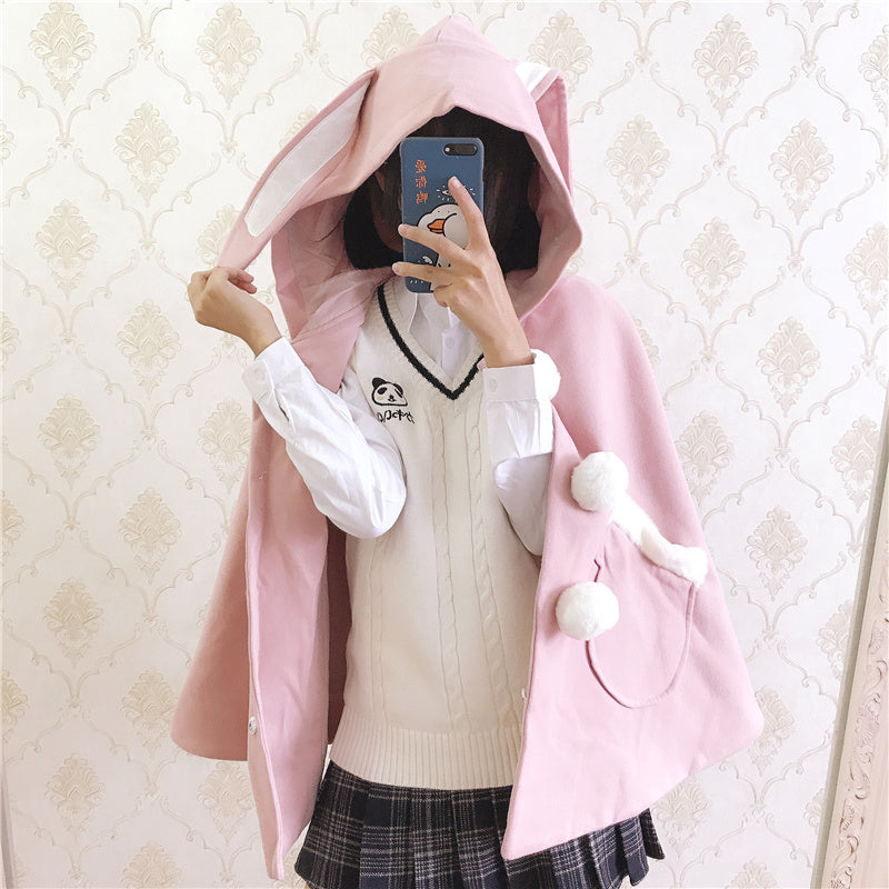 Kawaii Rabbit Ears Hooded Coat