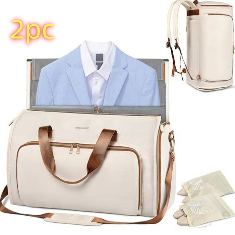 Convertible Cloth Wear-resistant Folding Storage Garment Suit Bag Crossbody Rotatable Backpack