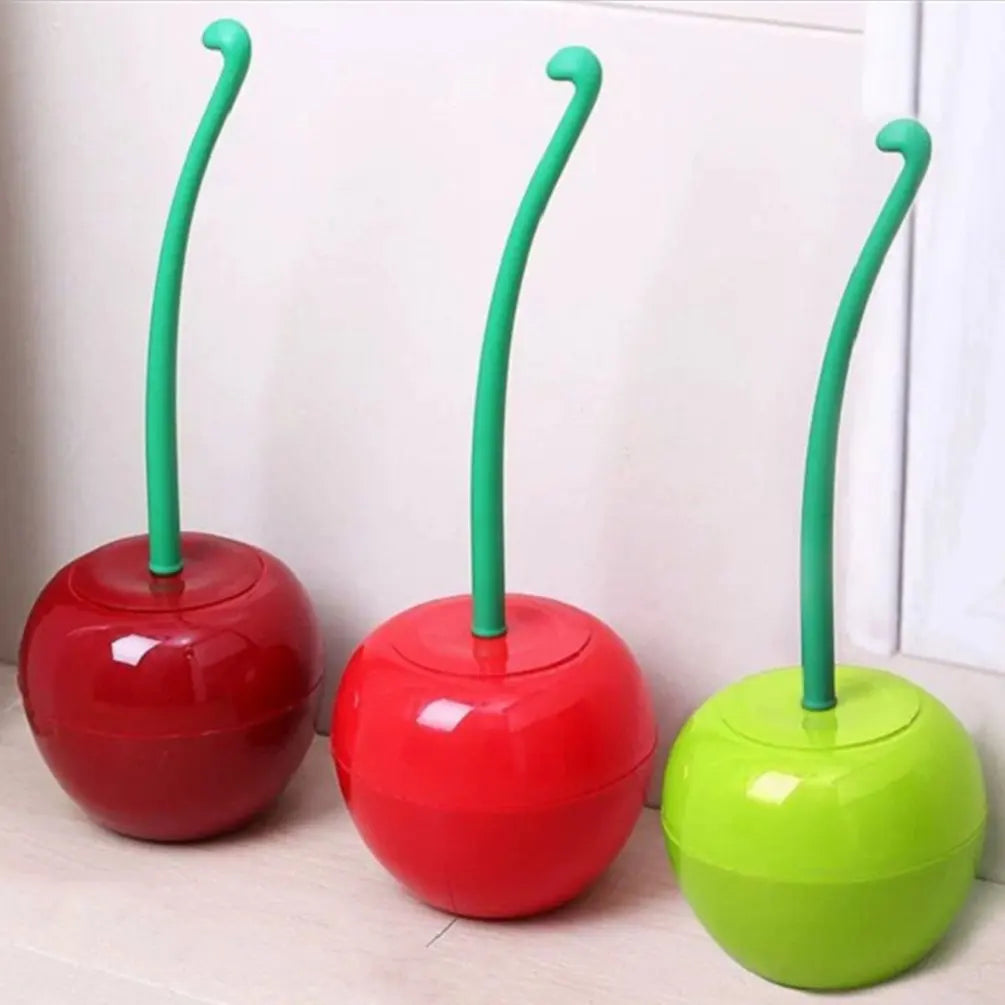 Cute Cherry Toilet Brush Holder Set Bathroom Lavatory Long Handle Toilet Bowl Brush Cleaner Cleaning Brush Bathroom Accessories