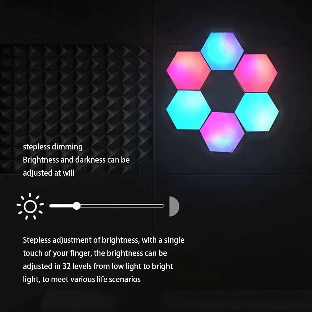 5V USB APP-Controlled LED Hexagonal Night Light - Creative RGB Indoor Wall Decor for DIY Home Atmosphere Enhancement (1-20 PCS)