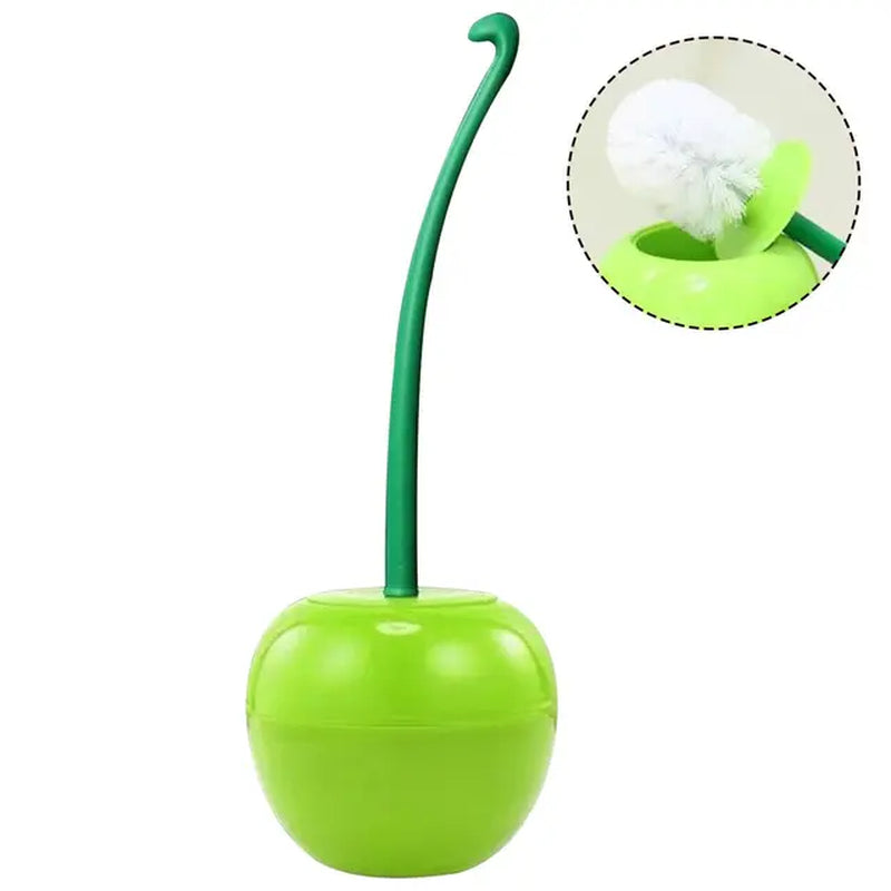 Cute Cherry Toilet Brush Holder Set Bathroom Lavatory Long Handle Toilet Bowl Brush Cleaner Cleaning Brush Bathroom Accessories