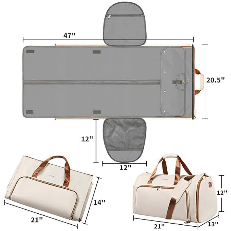 Convertible Cloth Wear-resistant Folding Storage Garment Suit Bag Crossbody Rotatable Backpack