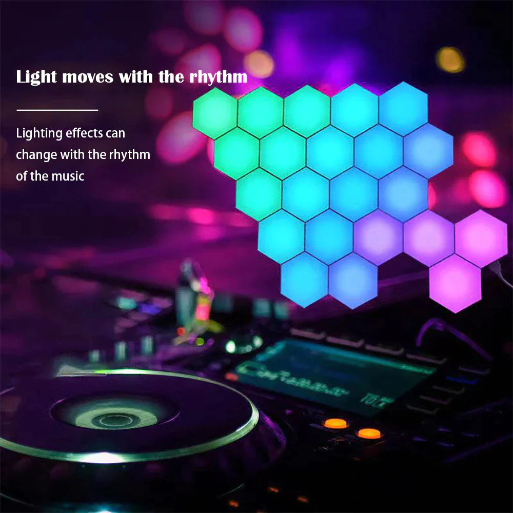 5V USB APP-Controlled LED Hexagonal Night Light - Creative RGB Indoor Wall Decor for DIY Home Atmosphere Enhancement (1-20 PCS)