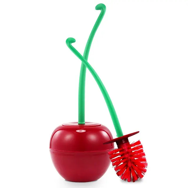 Cute Cherry Toilet Brush Holder Set Bathroom Lavatory Long Handle Toilet Bowl Brush Cleaner Cleaning Brush Bathroom Accessories